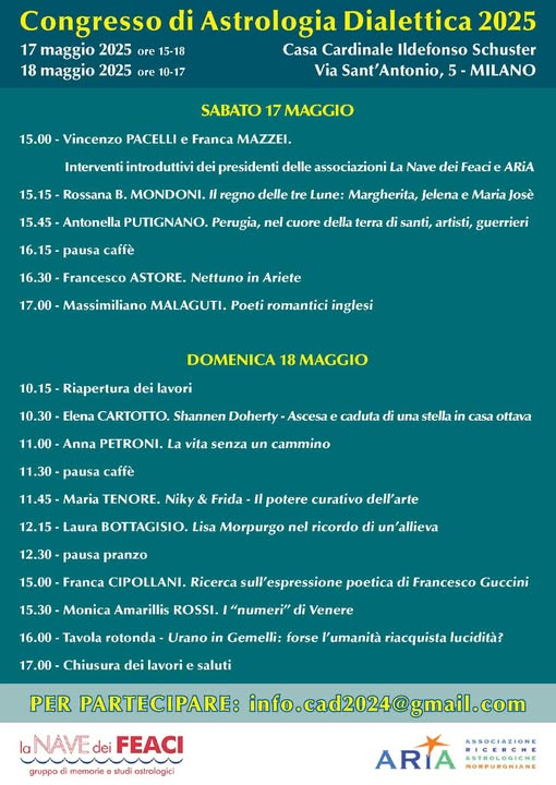 Congresso nazionale 2025 di Astrologia a Milano